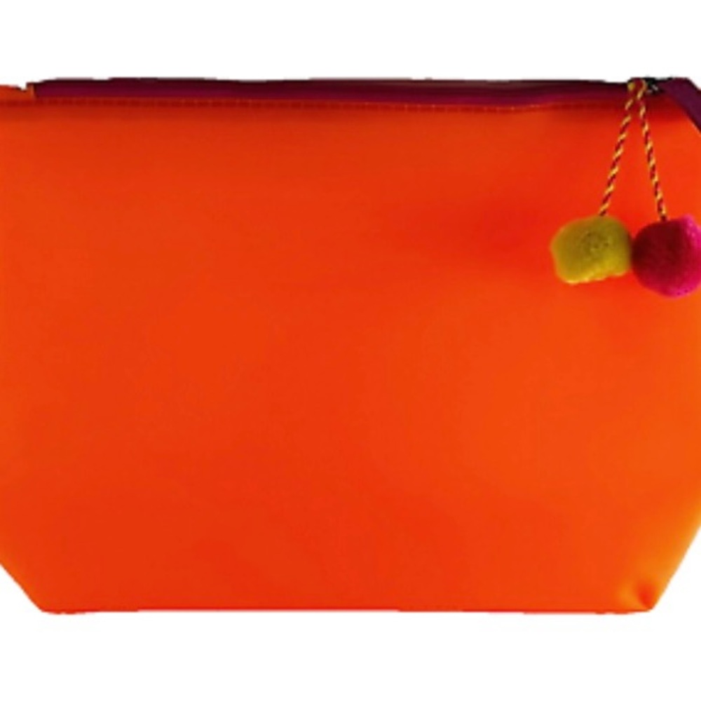 New BoxyCharm Orange Pouch with Pom Poms